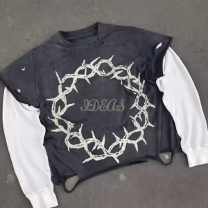 Custom Distressed Long Sleeve T-Shirt For Men