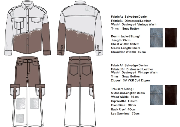 Custom graphic print tech pack development by SYKE Garment Co., Ltd.