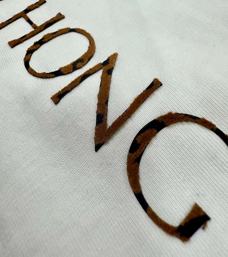 Flocking velvet soft touch print application