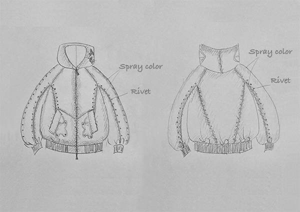 Custom heavyweight graphic hoodie design prototype by SYKE Garment Co., Ltd.